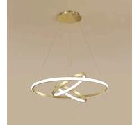 YCVAWEOD 3-Head Ring, Ultra-Thin Dining Room Pendant Light, Metal Annulus Hanging Lamp with Silicone Shade, Dimmable LED s - 60W, Living Room Lighting Drop Lights LWX