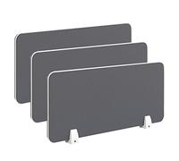 YCVAWEOD 3 Pack Desk Divider, Noise Reducing Desktop Privacy Panel for Students Office Furniture Partition, Gray Table Shields Study Carrels with Clip LWX