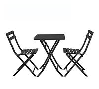 YCVAWEOD 3 Piece Outdoor Folding Patio Furniture Set Metal Bistro Table & Chairs Compact Portable Design for Garden Balcony and Patio Ideal for Small Spaces LWX