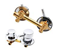 YCVAWEOD 3 Way Solid Brass Shower Diverter Valve Cold & Hot Water Mixer Shower Tap for Shower Cabin/Steam Room G1/2 (12 12.5cmThread) LWX