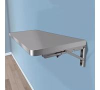 YCVAWEOD 304 Stainless Steel Wall Mounted Folding Table 80x40cm Modern Design Space Saving Kitchen Use Brushed Steel Finish Indoor Outdoor & Versatile LWX