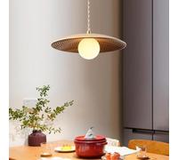 YCVAWEOD A, LED Nordic Wood Pendant Light Japanese Style Dining Room lamp Minimalism -Pendant Lights Warm Light 3000K Hanging lamp for Bedroom Living Room 28 * 4CM LWX