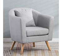 YCVAWEOD Accent Arm Chairs for Living Room,Fabric Chairs for Living Room Upholstered Armchair With Pillow for Bedroom,Apartment,Studio,Office,Waiting Room light gray LWX