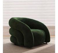 YCVAWEOD Accent Chairs, Modern Flannel Armed Chair Comfy Upholstered Armchair Leisure Single Sofa Chair for Bedroom, Office and Living Room dark green LWX