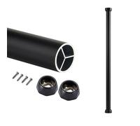 YCVAWEOD Adjustable 90cm Round Clothes Rack with Tool Set - Wall-Mounted Aluminum Alloy Hanger Removable Clothing Rod for Men's Wardrobe (Black) LWX