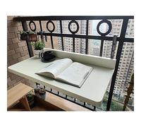 YCVAWEOD Adjustable Balcony Folding Table, Patio Table, Hanging Table, 5 Height Adjustable, Outdoor Side Table, Railing Table, Deck Table, for Bar Porch Garden (Color : White, Size : 120 * 40cm) LWX