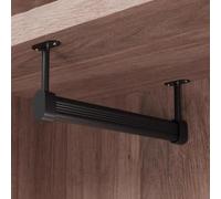 YCVAWEOD Adjustable Black Closet Rod 30-80cm Space-Saving Ceiling Hanger Metal Cuttable Clothes Bar for Wardrobes 55cm (21 5/8") Hanging nizer Storage Divider. LWX