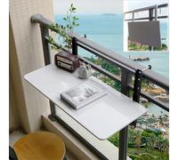 YCVAWEOD Adjustable Folding Balcony Railing Table Space-Saving Outdoor Dining Solution Perfect for Balconies and Patios Height Adjustable Compact Design for Small Spaces LWX