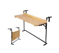 YCVAWEOD Adjustable Folding Balcony Railing Table - Wall-Mounted Outdoor Bar Table for Small Spaces, Compact Deck Side Table (60x38cm) - Perfect Balcony Furniture Solution LWX