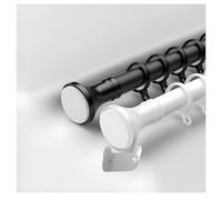 YCVAWEOD Adjustable No-Drill Tension Rod for Shower Curtain & Clothes Hanger, 40-500cm Stainless Steel, Extendable, Ideal for Bathroom, Balcony, Window (Black, 310-400cm) LWX