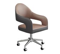 YCVAWEOD Adjustable Office Chair - Modern 360° Swivel Computer & Makeup Chair, Mid Back Rolling Vanity Chair with Wheels, Comfy Design (Brown) LWX