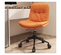 YCVAWEOD Adjustable Orange Rolling Vanity Chair with Wheels, Swivel Office Desk Chair, Mid Back Design for Small Spaces, Comfortable Lounge Chair for Home & Office LWX