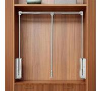 YCVAWEOD Adjustable Pull-Down Clothes Hanger Telescopic Garment Rod for Closet Retractable Aluminium Clothing Rack 45.2-114.4 cm Heavy-Duty Side Support Space-Saving Design LWX