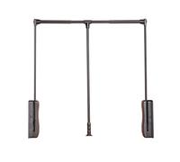 YCVAWEOD Adjustable Pull-down Clothes Rod, Heavy-duty Silent Lifting System, Max Load Capacity for High Wardrobes, Width 55-70cm, Black Color - Perfect for Space-Saving Solutions. LWX