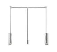 YCVAWEOD Adjustable Pull-Down Clothes Rod, Heavy-Duty Silent Lifting System, Max Load Capacity for High Wardrobes, Silver Finish (93-125cm) - Ideal for Easy Access and nization LWX