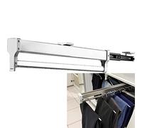 YCVAWEOD Adjustable Pull-Out Pant Hanging Rod, Heavy-Duty Closet Valet Rack with Extendable Ball Bearing Slide, Top-Mount Wardrobe Organizer (45cm) LWX