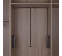 YCVAWEOD Adjustable Pull-Out Sliding Rack for Wardrobe - Extendable Closet Rod with Soft Return, Height Adjustable Clothes Hanger Rail (89-121CM) - Maximize Storage Space LWX