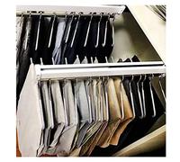 YCVAWEOD Adjustable Pullout Clothes Hanger Rod 3080cmAluminum Alloy Wardrobe Trousers RailHeavy Duty 25kg Load CapacitySpaceSaving Slide Rail (21.6 inch) LWX