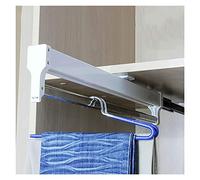 YCVAWEOD Adjustable Pullout Clothes Hanger Rod Telescopic 3060cm Wardrobe Rail Aluminum Alloy Slide Rail for Household Trousers 600mm (23.6inch) Clothes Storage Solution LWX