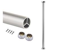 YCVAWEOD Adjustable Round Clothes Rod with Wrench Set Wall-Mounted Aluminum Alloy Hanger Detachable Wardrobe Clothes Rack for Men's Suit Stand Silver 65cm (25 5/8") LWX