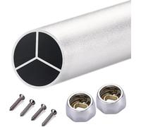 YCVAWEOD Adjustable Silver Closet Rods 55in/140cm Oval Wardrobe Pole with End Supports Wall Mounted Metal Clothes Hanger for Closet Storage Detachable and Durable Fits 2060 Inch Long Wardrobes LWX