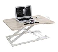 YCVAWEOD Adjustable Standing Laptop Desk Converter, Height 6-41cm, Foldable Computer Riser with Slot, Large Workspace for Home Office, Ergonomic Desk Solution LWX