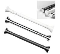 YCVAWEOD Adjustable Telescopic Tension Rod for Curtain, Shower Curtain, or Closet, Stainless Steel, No Drilling Required, 40-500cm, for Bathroom, Balcony, Window (Black, 210-300cm) LWX