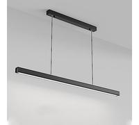 YCVAWEOD Aluminum Long Strip Pendant Light, Linear Metal Hanging Lamp with Acrylic Shade, Modern LED - 6000K, Dining Room Lighting Suspension Lamps, Ultra-Thin Kitchen Island Lights LWX