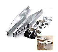 YCVAWEOD Aluminum Telescopic Concealed Folding Table Hinge Slide Rail for Cabinet Furniture Flat Push Design Home Hardware with 1270mm Open Length LWX