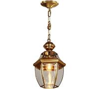 YCVAWEOD Antique Brass Pendant Light Fixture E27 Chandelier V-intage Copper Ceiling Lantern LED Glass Living Room Hanging Lamp,Kitchen LWX