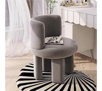 YCVAWEOD Artistic Vanity Chair Wood Frame Curved Backrest and High-Density Sponge Seat for Home Living Room Long-Lasting(Gray) LWX