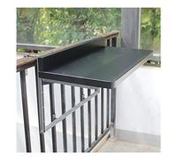 YCVAWEOD Balcony Table, Railing Table, Adjustable Metal Balcony Bar Table, Fold up Table, Deck Table, Fold up Table, Balcony Furniture, 5 Height Adjustable, Waterproof, for Patio, Garden, Balcony LWX