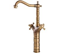 YCVAWEOD Basin Mixer Tap Bathroom Tap Vintage Double Cross Handle Swivel Bathroom Sink Taps Hot and Cold Black High Made in China LWX