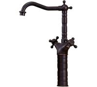 YCVAWEOD Basin Mixer Tap Bathroom Tap Vintage Double Cross Handle Swivel Bathroom Sink Taps Hot and Cold Black High Made in China LWX