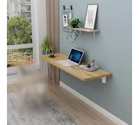 YCVAWEOD Beige Folding Wall-Mounted Laundry Table, Space-Saving Drop-Leaf Workbench, Compact Foldable Desk for Home Office & Small Spaces, L120*W50cm. LWX