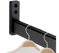 YCVAWEOD Black Aluminum Alloy Wardrobe Rod 47.2in with NonSlip Rubber Strip Heavy Duty Closet Clothes Hanger Bar for Home Office Study Commercial Wardrobe LWX