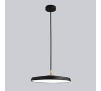 YCVAWEOD Black Dining Room Pendant Light, Ultra-Thin Metal Hanging Lamp with Acrylic Shade, Round Design Suspension Lamps, Modern LED - 3000K, Nordic Minimalist Drop Lights LWX