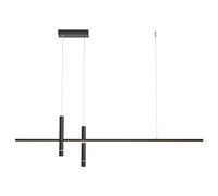 YCVAWEOD Black Linear Pendant Light, Ultra-Thin Metal Strip Hanging Lamp with Acrylic Lampshade, Modern LED, Long Straight Dining Room Suspension Lamps, Simple Design Island Lights LWX