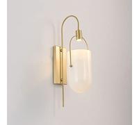 YCVAWEOD Brass Wall Light LED Sconce White Glass Shade Wall Lamp 5W Copper Wall Spotlight Headboard Lamps for Living Room Bedroom Hallway Indoor Home Decor Wall,3000k LWX