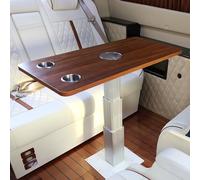 YCVAWEOD Caravan RV Table with Adjustable Height, RV Lifting Table, Floating Desk Shelf for Camper Van Traile, for Home RV Conversion Vehicles, Outdoor Camping Picnic (Color : Brown) LWX