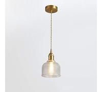 YCVAWEOD Chandelier, V-Intage Pendant Light Fitting Modern Retro Industrial Lamp Holder Antique Brass Ceiling Glass Lantern Modern Style Pendant Cord Light Set With Led E-Dison Mo-C-Single head LWX