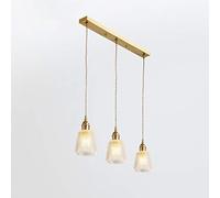 YCVAWEOD Chandelier, V-Intage Pendant Light Fitting Modern Retro Industrial Lamp Holder Antique Brass Ceiling Glass Lantern Modern Style Pendant Cord Light Set With Led E-Dison Mo-B-Three ends LWX