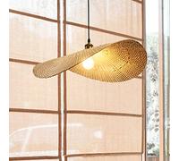 YCVAWEOD Chaners, Bamboo Chaner Rattan Wicker Lampshade V-intage Bamboo Lantern Pendant Lamp, Japanese Style E27 Chaner Hanging Light Ceiling Lighting Fixture for Cafe Teahouse Bar Club LWX