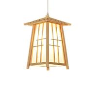 YCVAWEOD Chaners, Rattan Art Chaner Retro Japanese Style LampShade Dining Room Geometry Bamboo Pendant Lamp Decor Hanging Light Ceiling Lamp Lighting Fixtures for Living Room,Bedroom,Restaurant LWX
