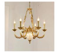 YCVAWEOD Classical Luxury Pendant Lighting Hanging Lamp V-intage Brass Candle Light Chandelier Centerpieces(7 Bulbs D65H66cm) LWX