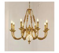 YCVAWEOD Classical Luxury Pendant Lighting Hanging Lamp V-intage Brass Candle Light Chandelier Centerpieces(9 Bulbs D79H70cm) LWX