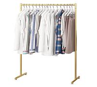 YCVAWEOD Clothing Display Stand,Heavy-Duty Clothes Rail, Independent Clothes Rack with 1 Hanging Rod, Industrial Pipe Drying Rack, Metal Coat Rack,Golden,80 x 150cm(Golden 100×130cm) LWX