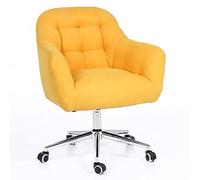 YCVAWEOD Comfortable Velvet Upholstered Desk Chair with 360° Rotation, Small Cute Swivel Chair for Living Room Study Vanity, Home Office Chair (Blue) LWX