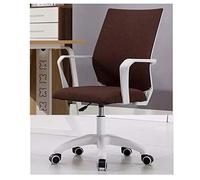 YCVAWEOD Comfy Computer Chairs Computer Task Office Desk Chair with Cloth Back Casters Fixed Armrest and Sponge Mats Beautiful Brown Design LWX
