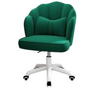 YCVAWEOD Comfy Computer Chairs Elegant Green Flower Petal Vanity Chair 360° Swivel Office for Living Room Bedroom Home Executive Desk with Cute Design LWX
